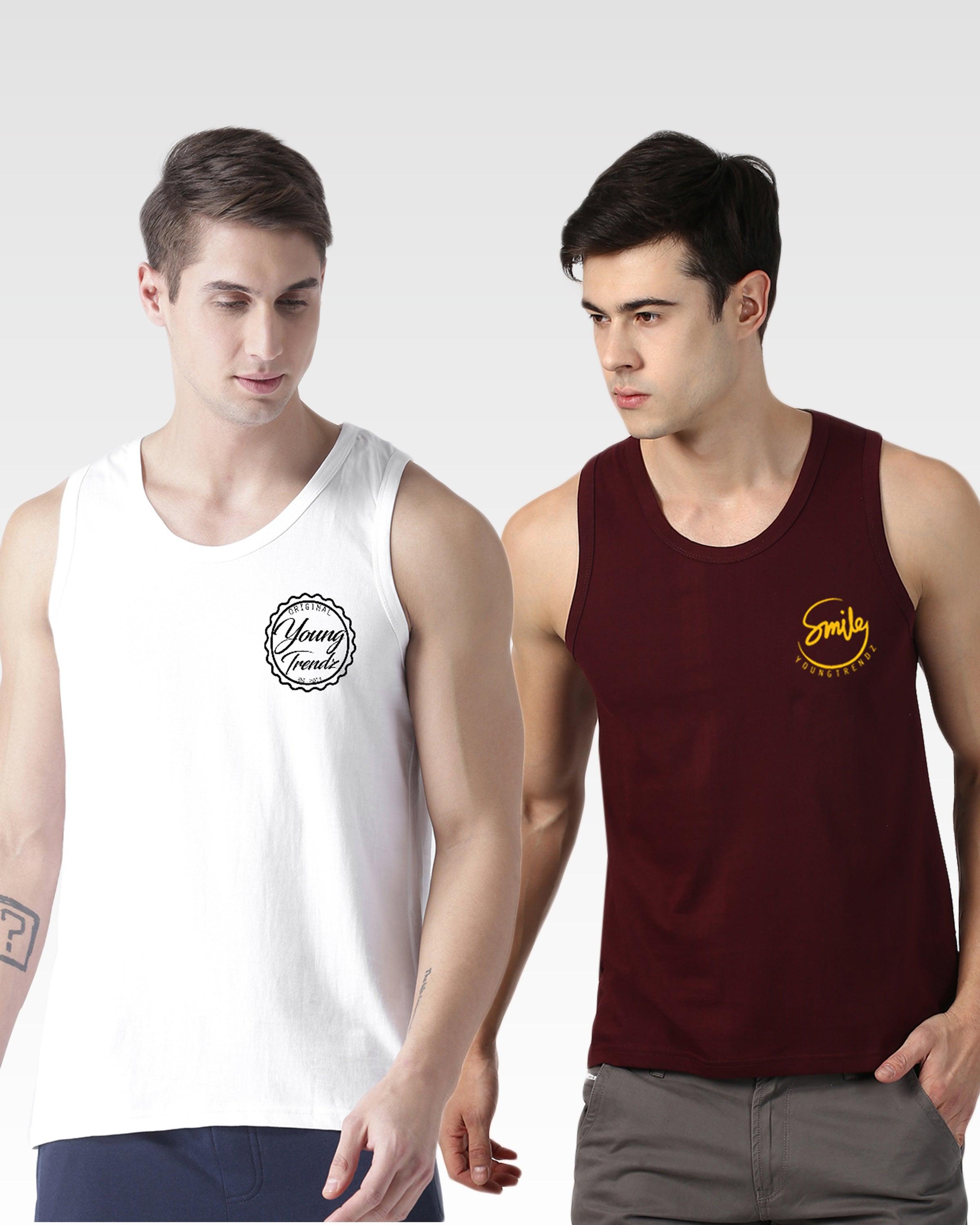 Mens Printed Sleeveless Combo Tshirt - Young Trendz