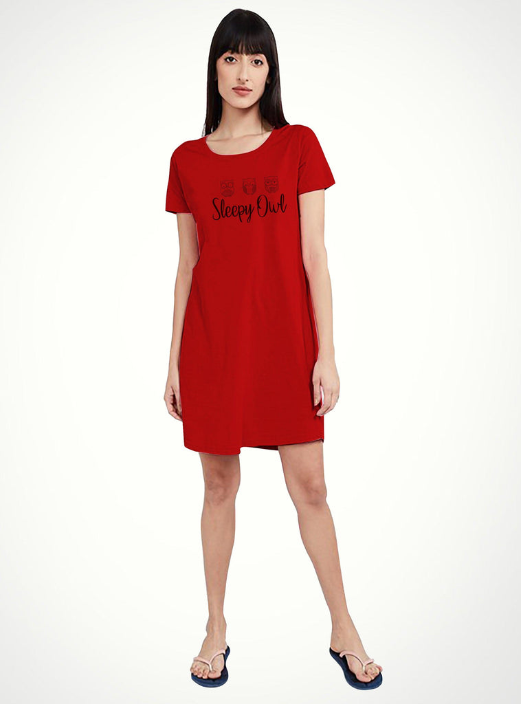Womens Printed Half sleeve Night Dress - Young Trendz