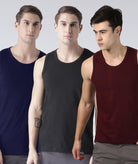 Mens Plain Sleeveless Combo Tshirt - Young Trendz