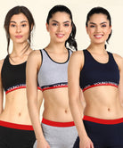 Womens Non Padded Love Elastic Combo Sports Bra - Young Trendz