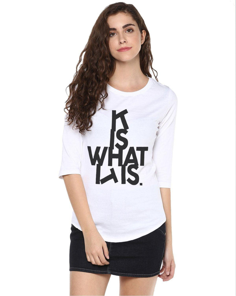 Womens 34U ITIS Printed White Color Tshirts - Young Trendz