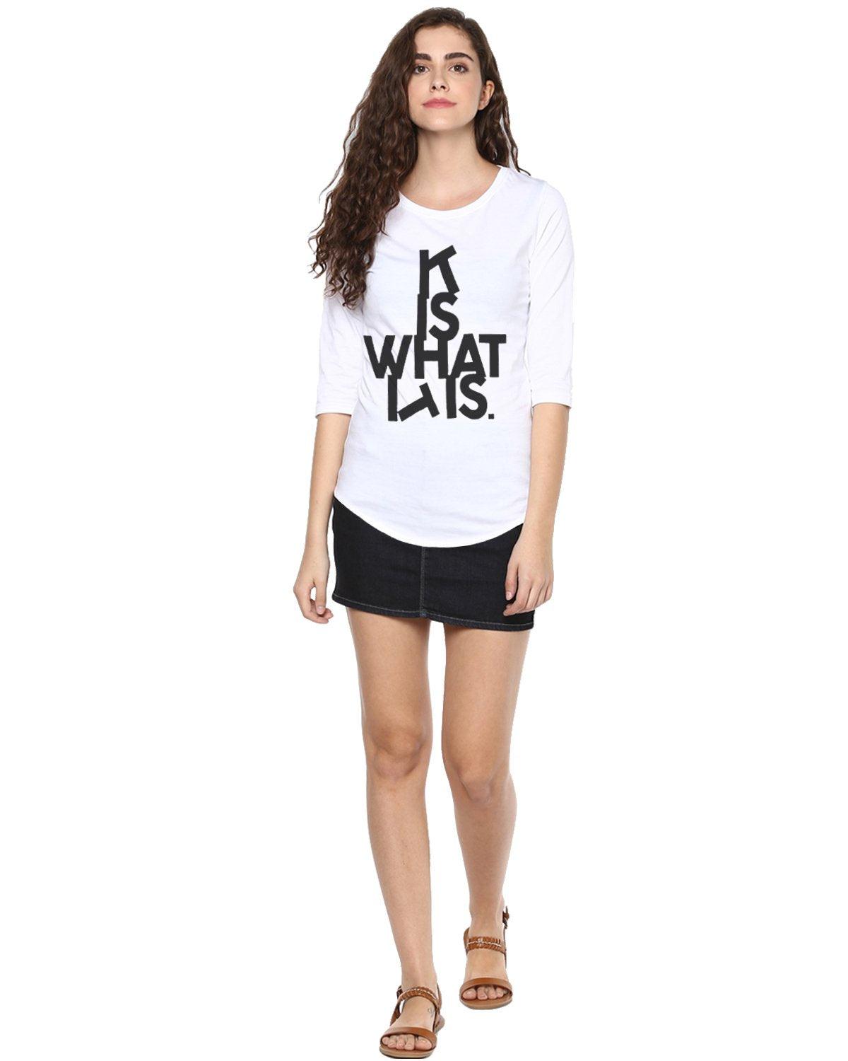 Womens 34U ITIS Printed White Color Tshirts - Young Trendz