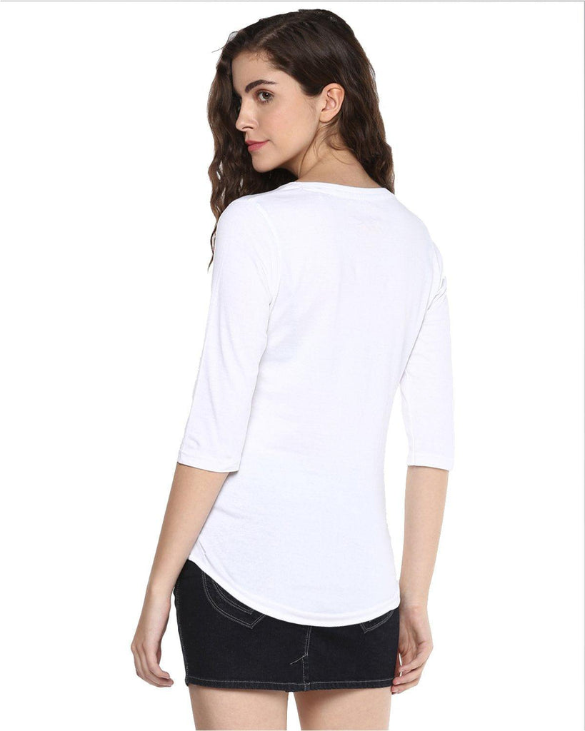 Womens 34U ITIS Printed White Color Tshirts - Young Trendz