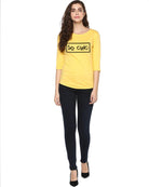 Womens 34U Sochic Printed Yellow Color Tshirts - Young Trendz