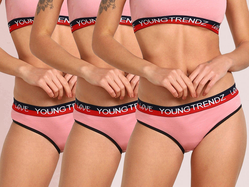 Young Trendz Women Love Elastic Hipster - 3pcs Pack - Young Trendz