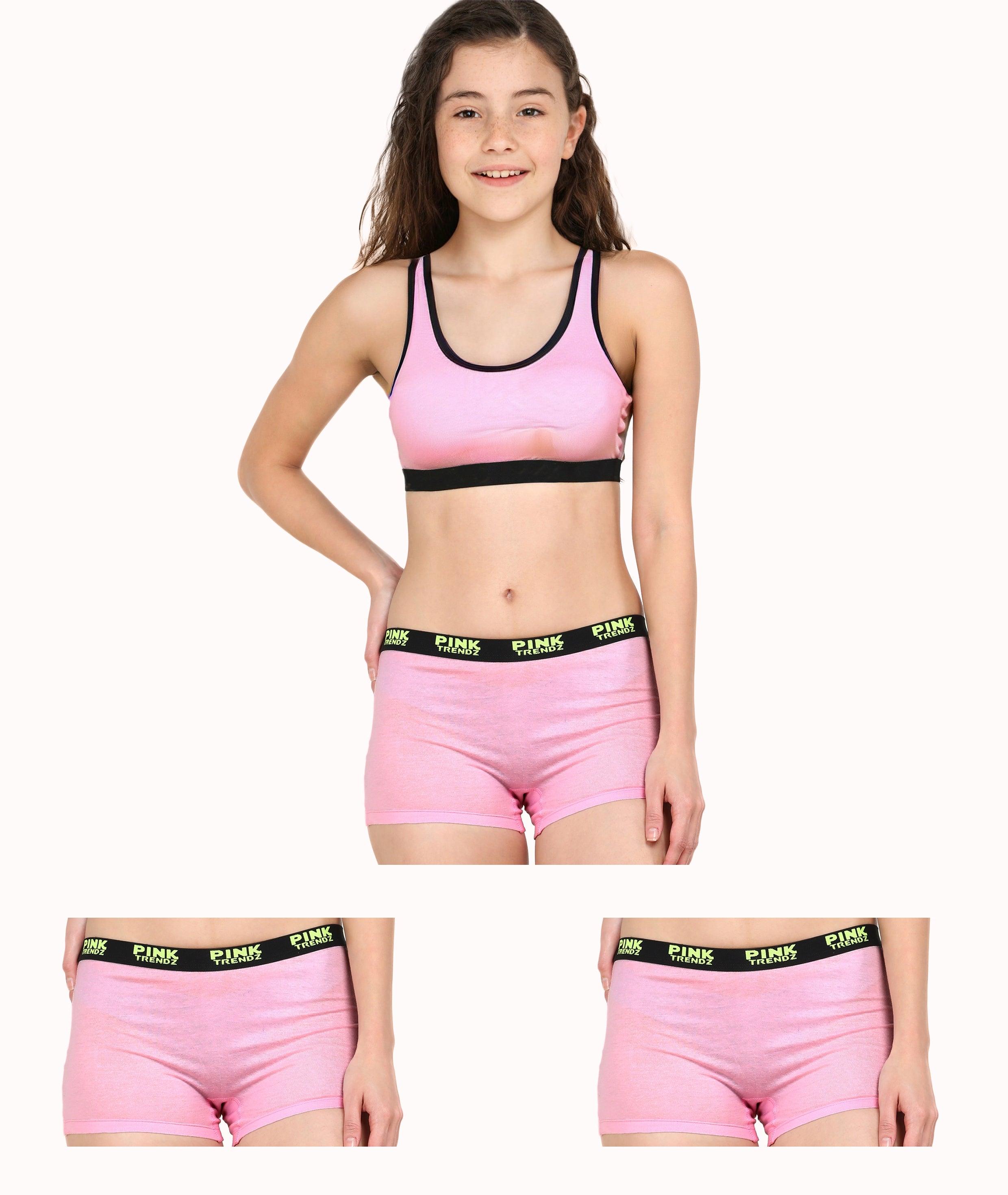 Girls Pink Trendz Combo Boyshorts - Young Trendz