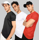 Mens Dry-Fit Sports Combo T.shirt (Red,White,Black) - Young Trendz