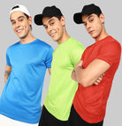 Mens Dry-Fit Sports Combo T.shirt (Green,Blue,Red) - Young Trendz