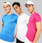 Mens Dry-Fit Sports Combo T.shirt (Blue,White,Pink) - Young Trendz