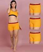 Womens FLIXCHILL Boys Shorts 3Combo (Golden Yellow) - Young Trendz