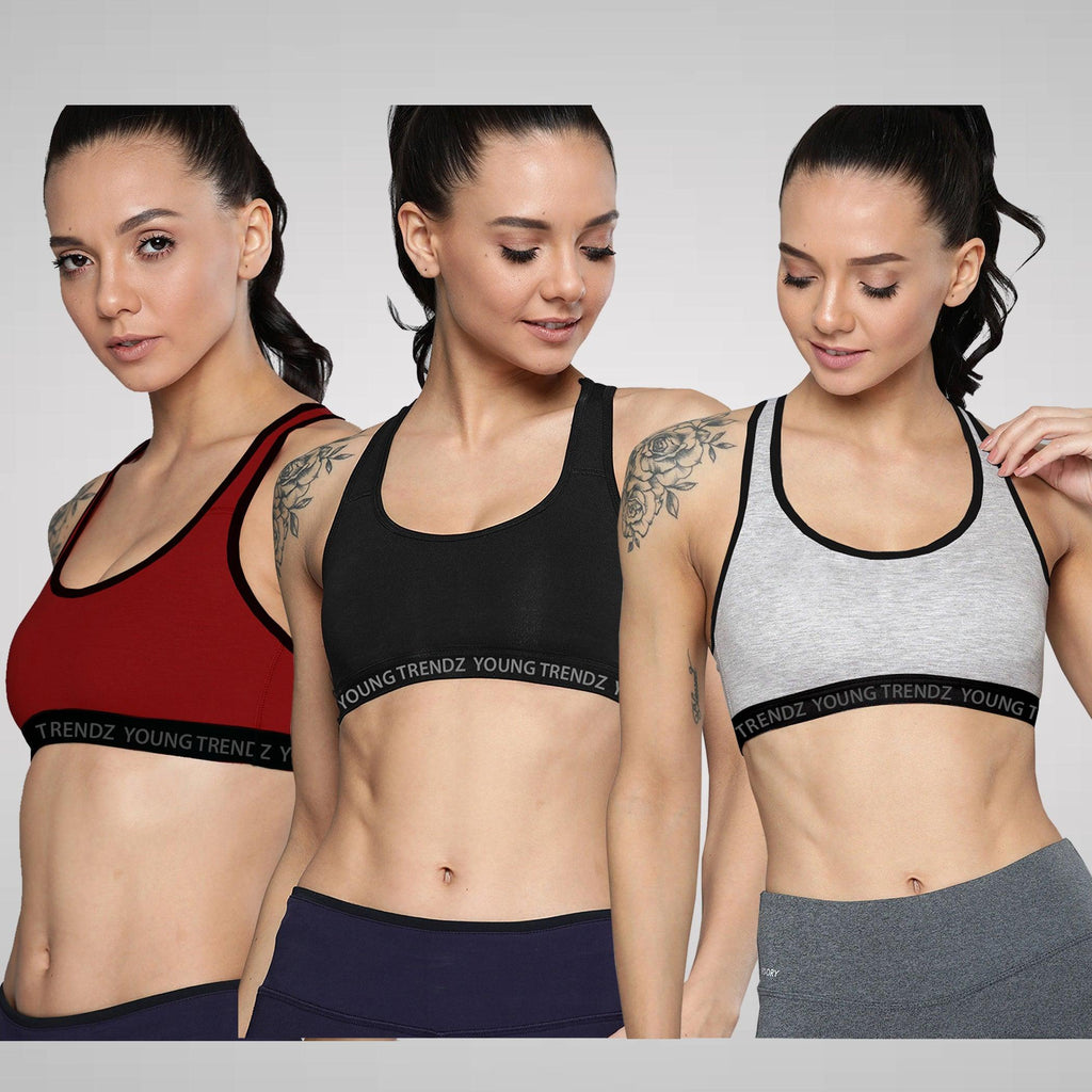 Young Trendz Womens Nonpadded Combo Sports Bra - Young Trendz