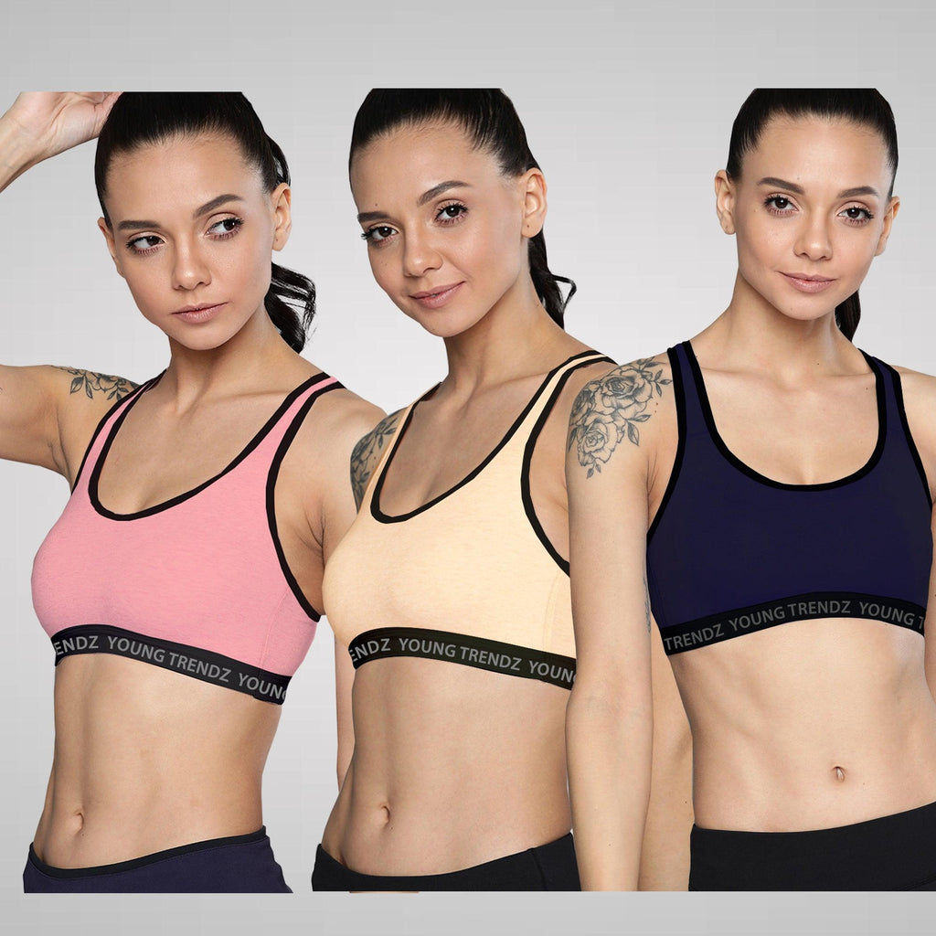 Womens Nonpadded Combo Sports Bra - Young Trendz
