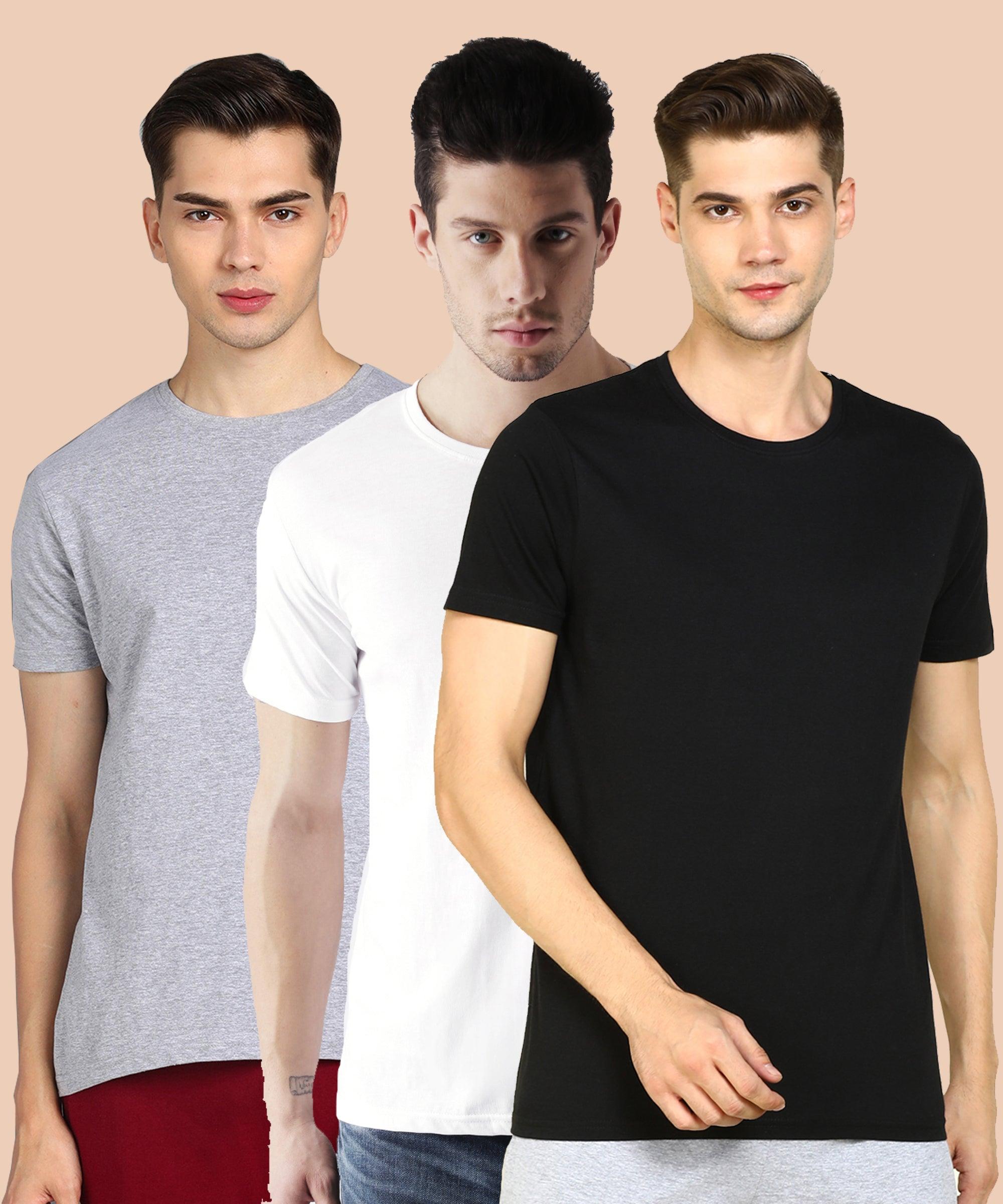 Young Trendz Men Halfsleeve Combo Solid Tshirt - Young Trendz