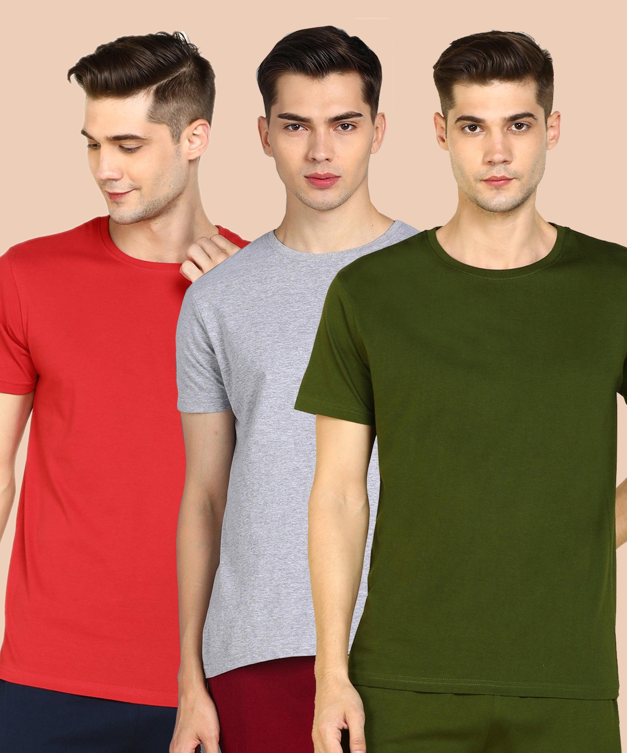 Young Trendz Men Halfsleeve Combo Solid Tshirt - Young Trendz