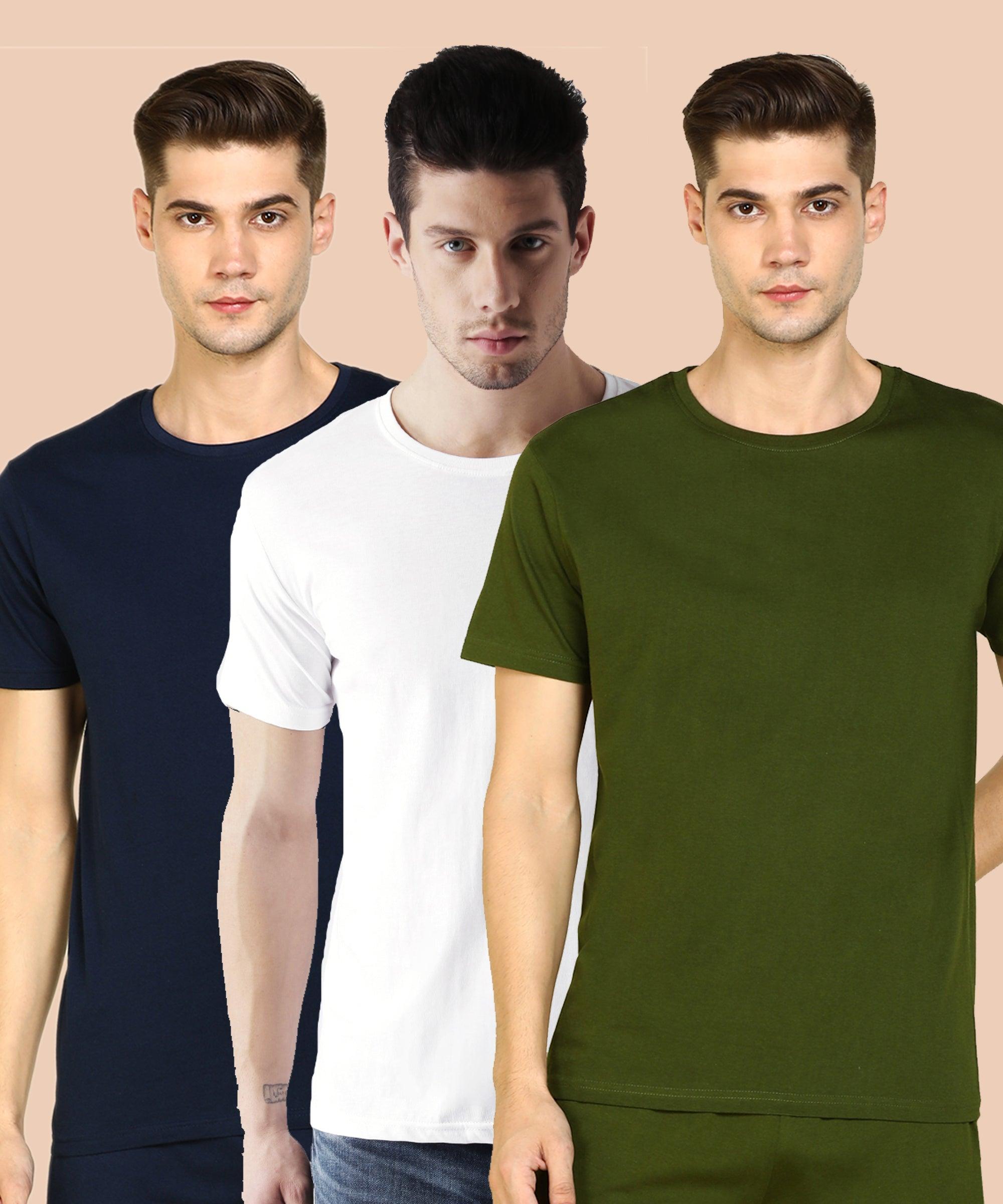 Young Trendz Men Halfsleeve Combo Solid Tshirt - Young Trendz