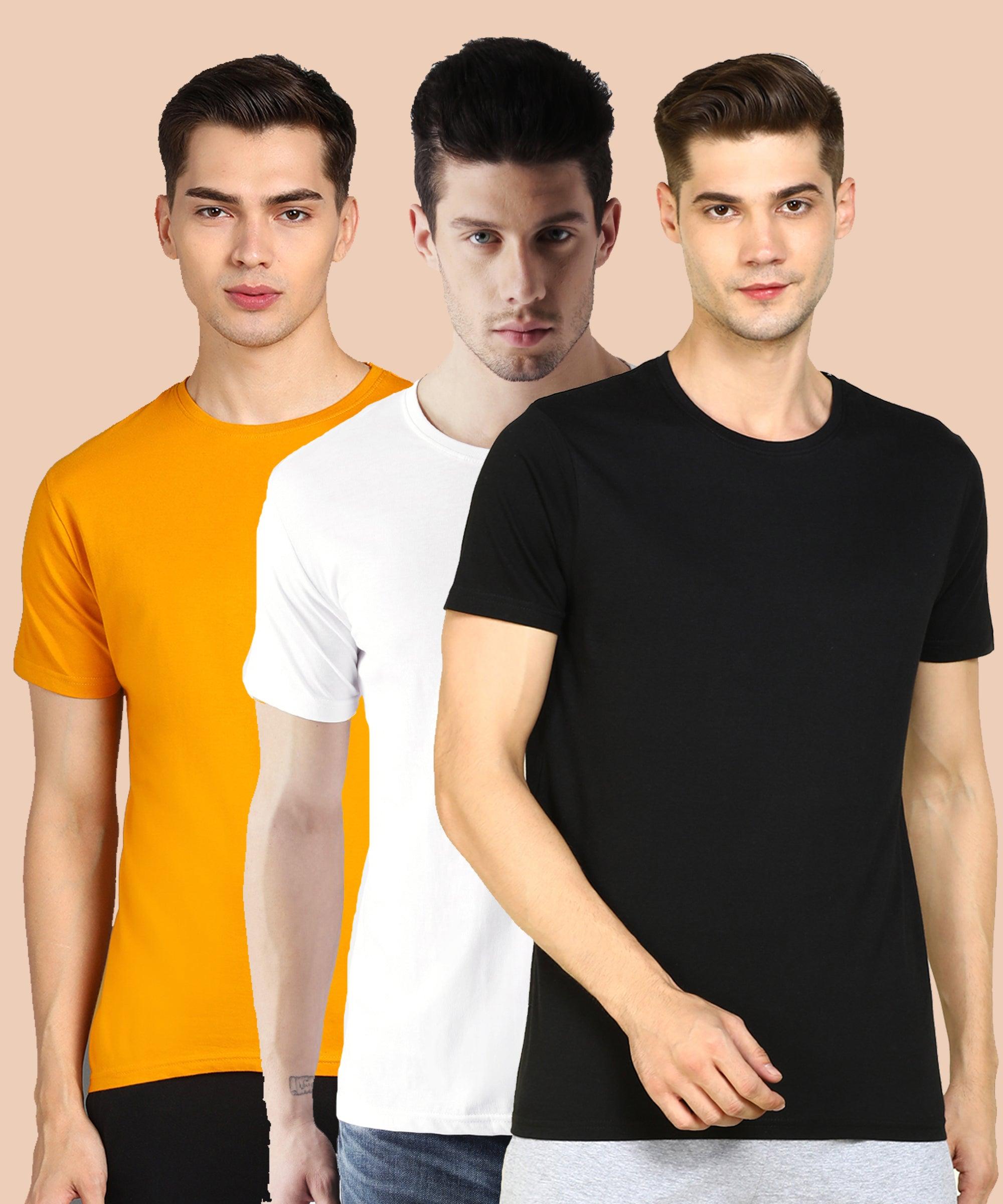 Young Trendz Men Halfsleeve Combo Solid Tshirt - Young Trendz