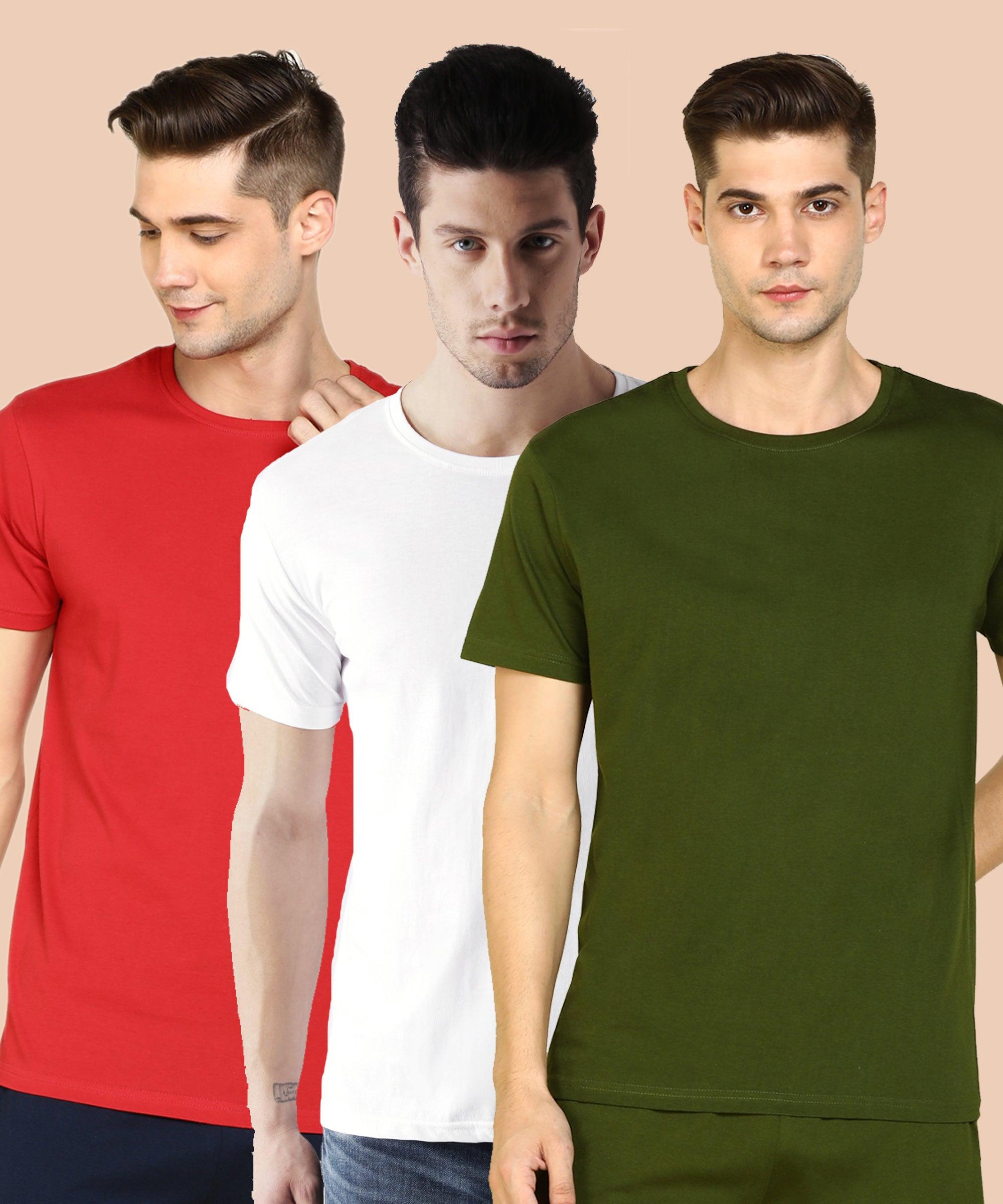 Young Trendz Men Halfsleeve Combo Solid Tshirt - Young Trendz