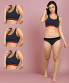 Womens Non Padded FLIXCHILL Combo Sports Bra (Pack of 3) - Young Trendz