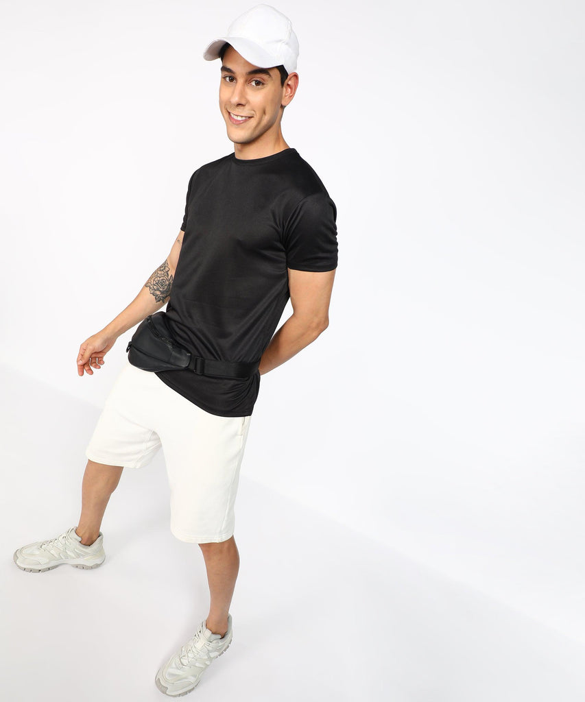 Mens Dry-Fit Sports T.shirt (Black) - Young Trendz
