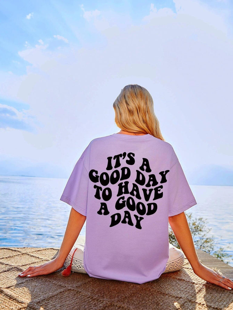 Womens Unisex Over Size Printed Purple Color Tshirts - Young Trendz