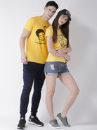 Love you Printed Yellow Color Couple Tshirts - Young Trendz