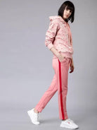 Women Striped Pink Track Pants - Young Trendz