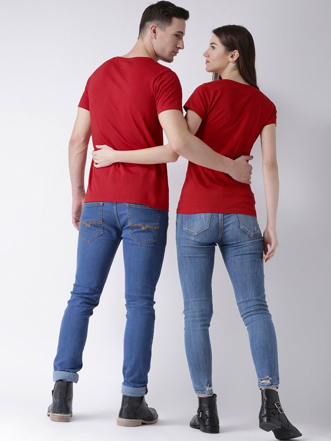 Marry me Printed Red Color Couple Tshirts - Young Trendz