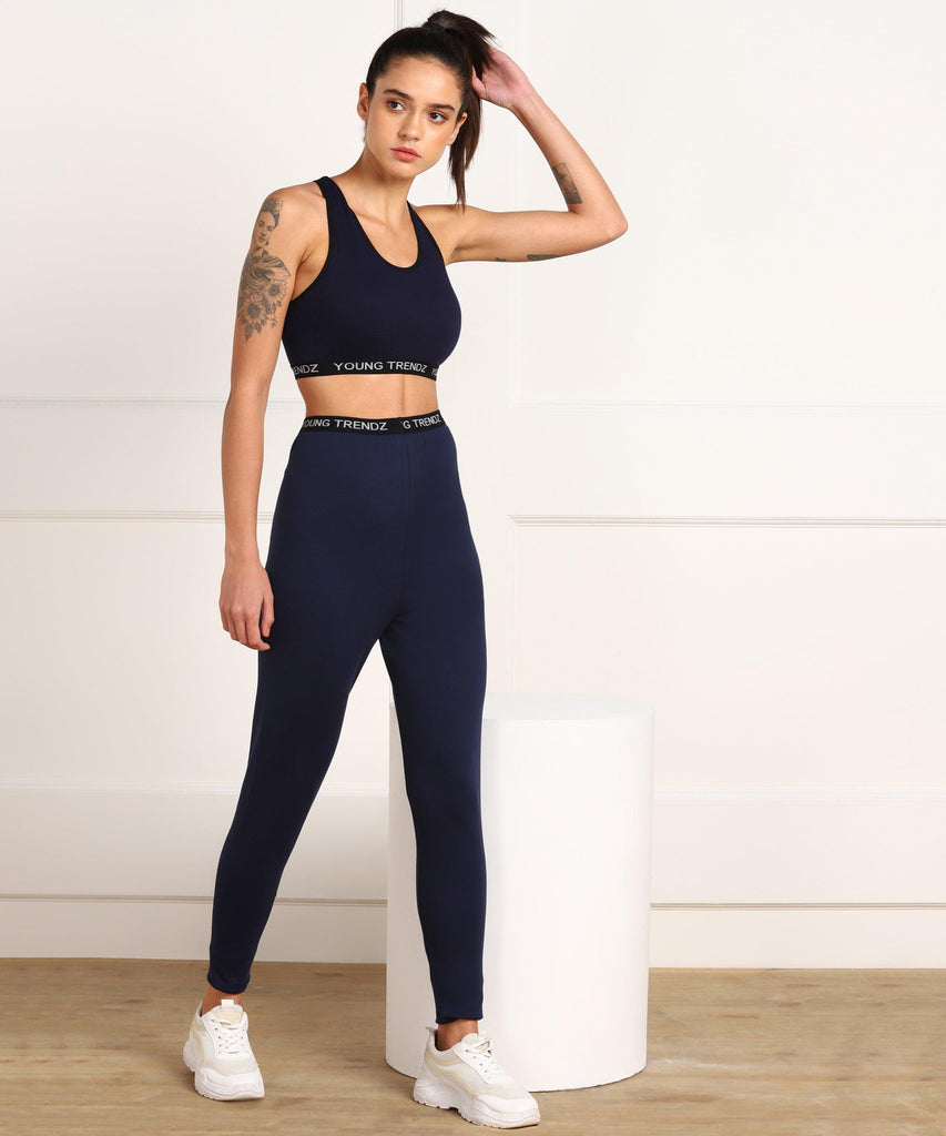Young Trendz Womens Active Co-Ord Set (Navy) - Young Trendz