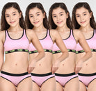 Girls Non Padded Pink Trendz Combo Sports Bra(Pack of 4) - Young Trendz