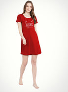 Womens Printed Half sleeve Night Dress - Young Trendz