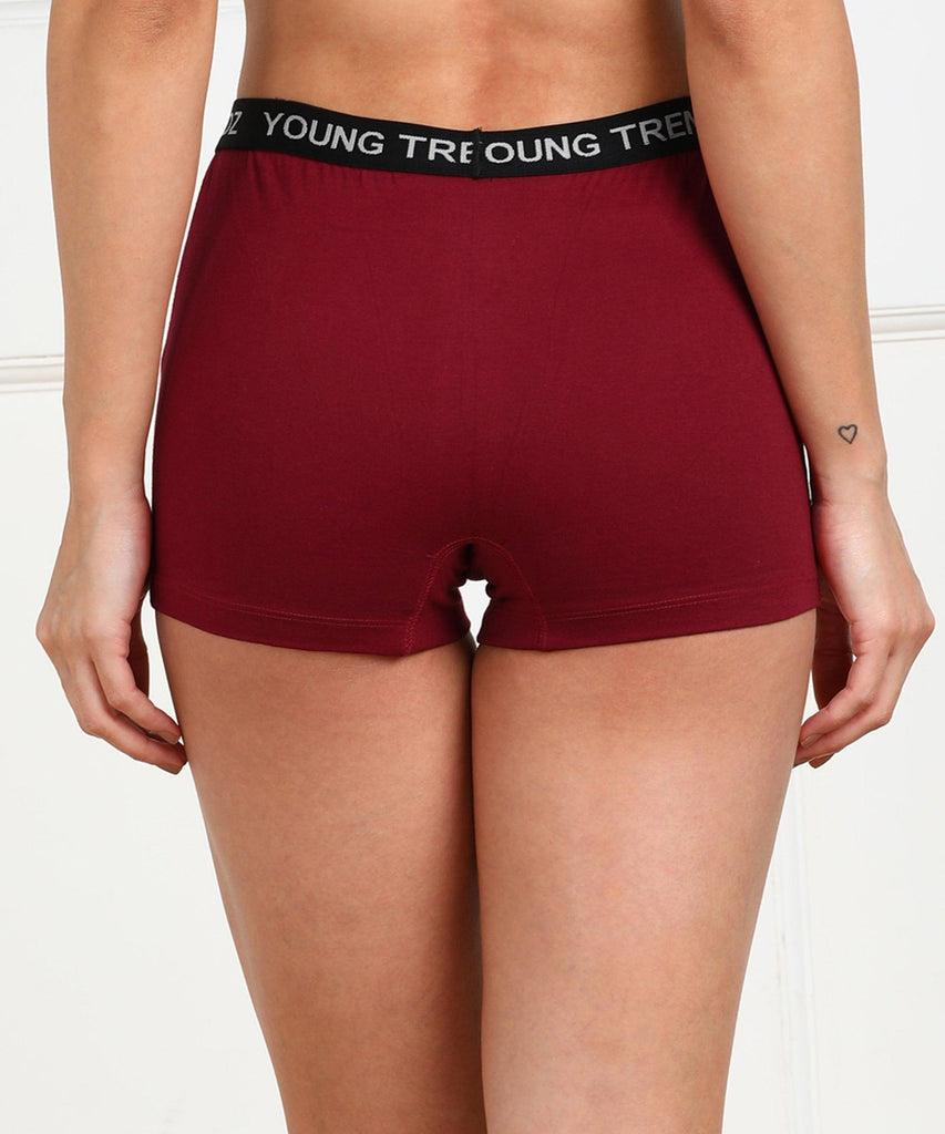 Young trendz Girls Boy Shorts Maroon Panty - Young Trendz
