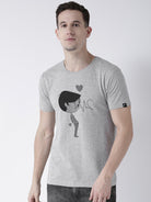 Pulse Printed Grey Color Couple Tshirts - Young Trendz