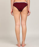 Women Branded Elastic Hipster_(Maroon) - Young Trendz