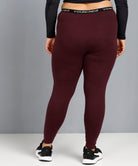 WomenSolid Tights Plus Size (Maroon) - Young Trendz