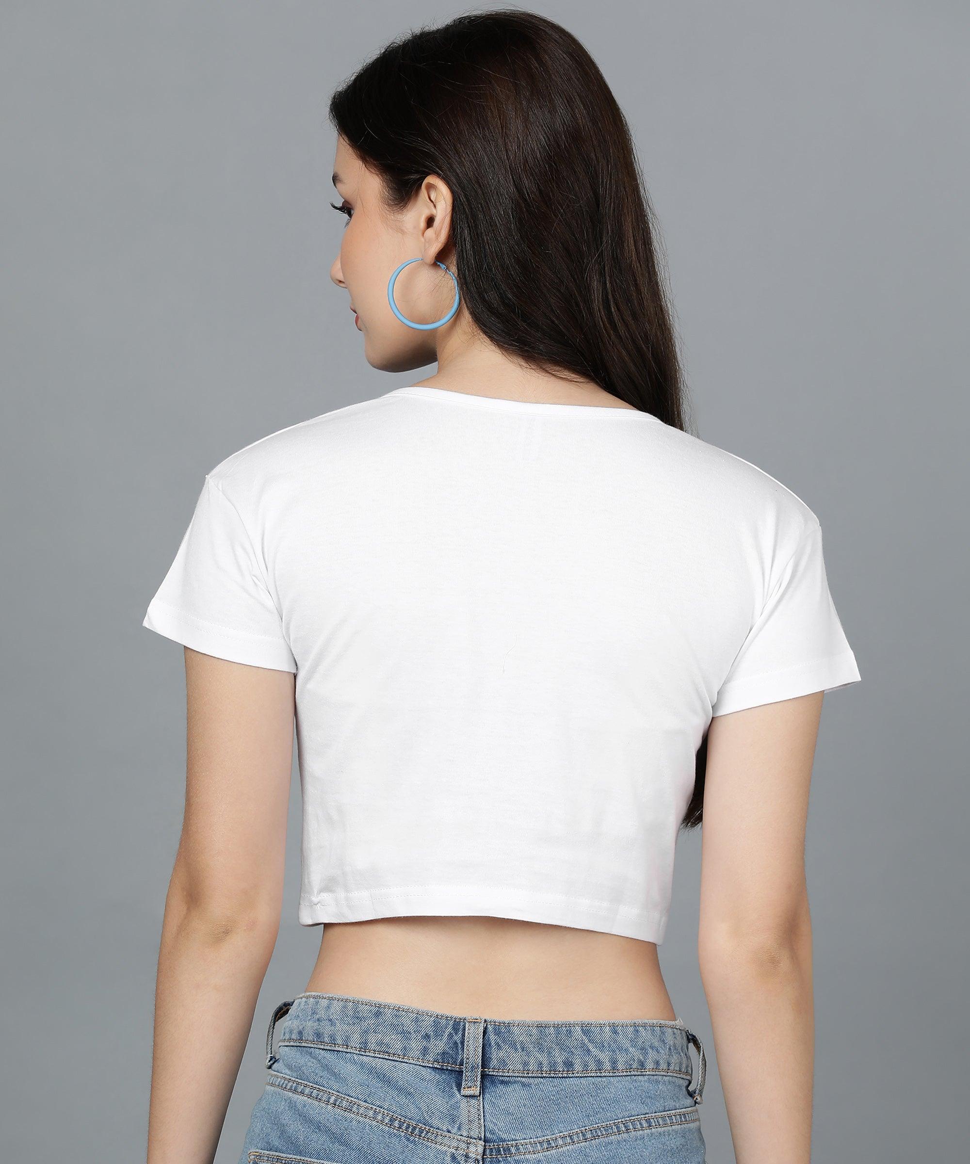 Young trendz Women's Casual Half Sleeve White Top - Young Trendz