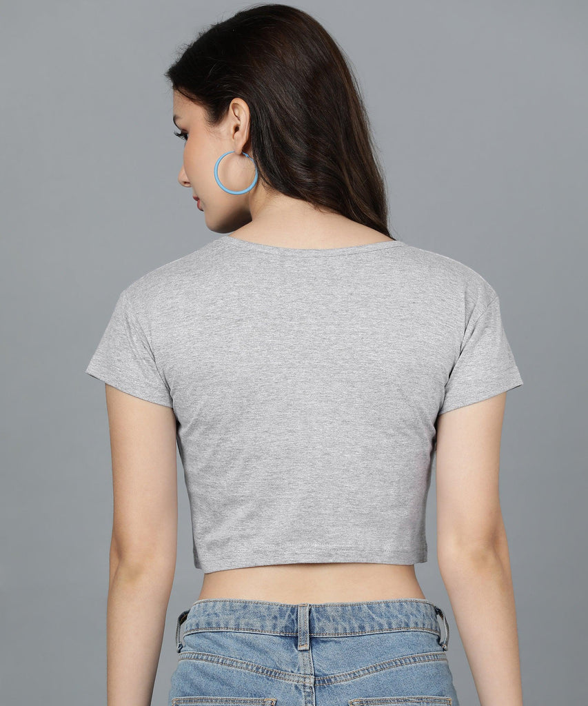 Young trendz Women's Casual Half Sleeve Grey Top - Young Trendz