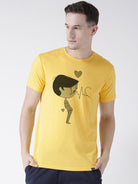 Pulse Printed Yellow Color Couple Tshirts - Young Trendz