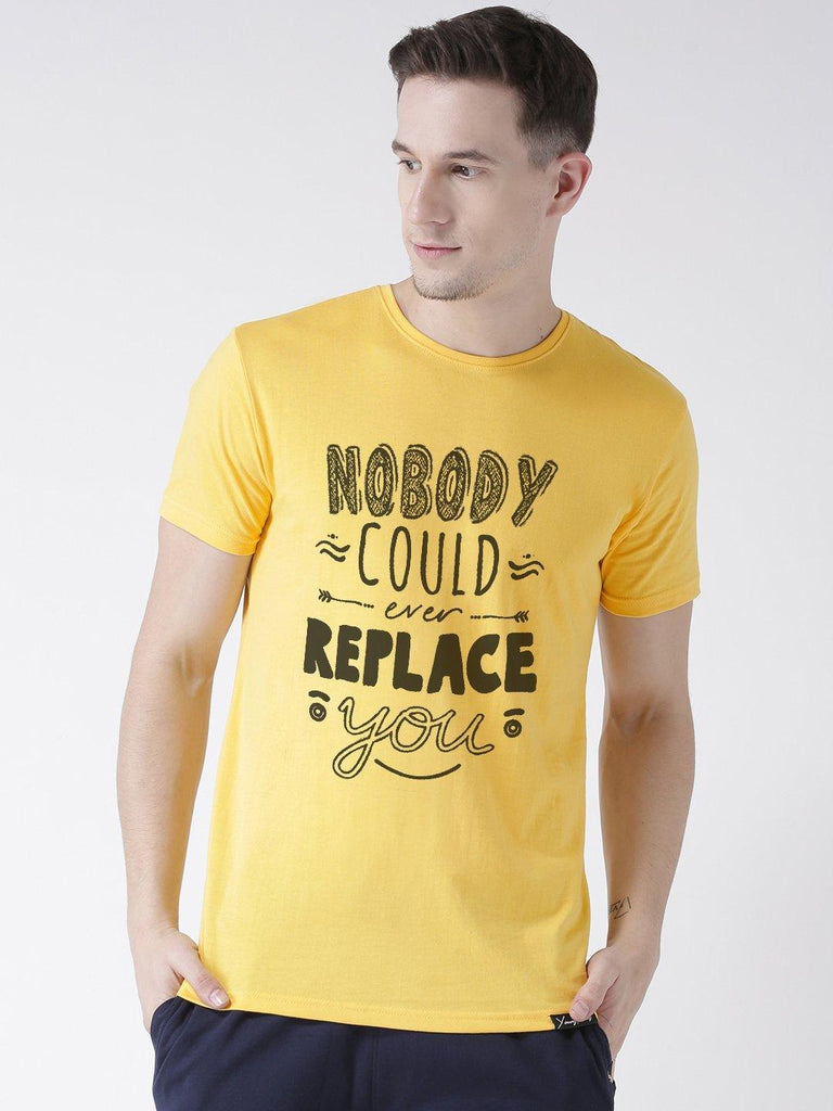Nobody Printed Yellow Color Couple Tshirts - Young Trendz