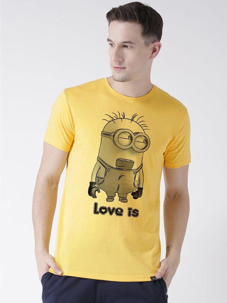 Minions Printed Yellow Color Couple Tshirts - Young Trendz