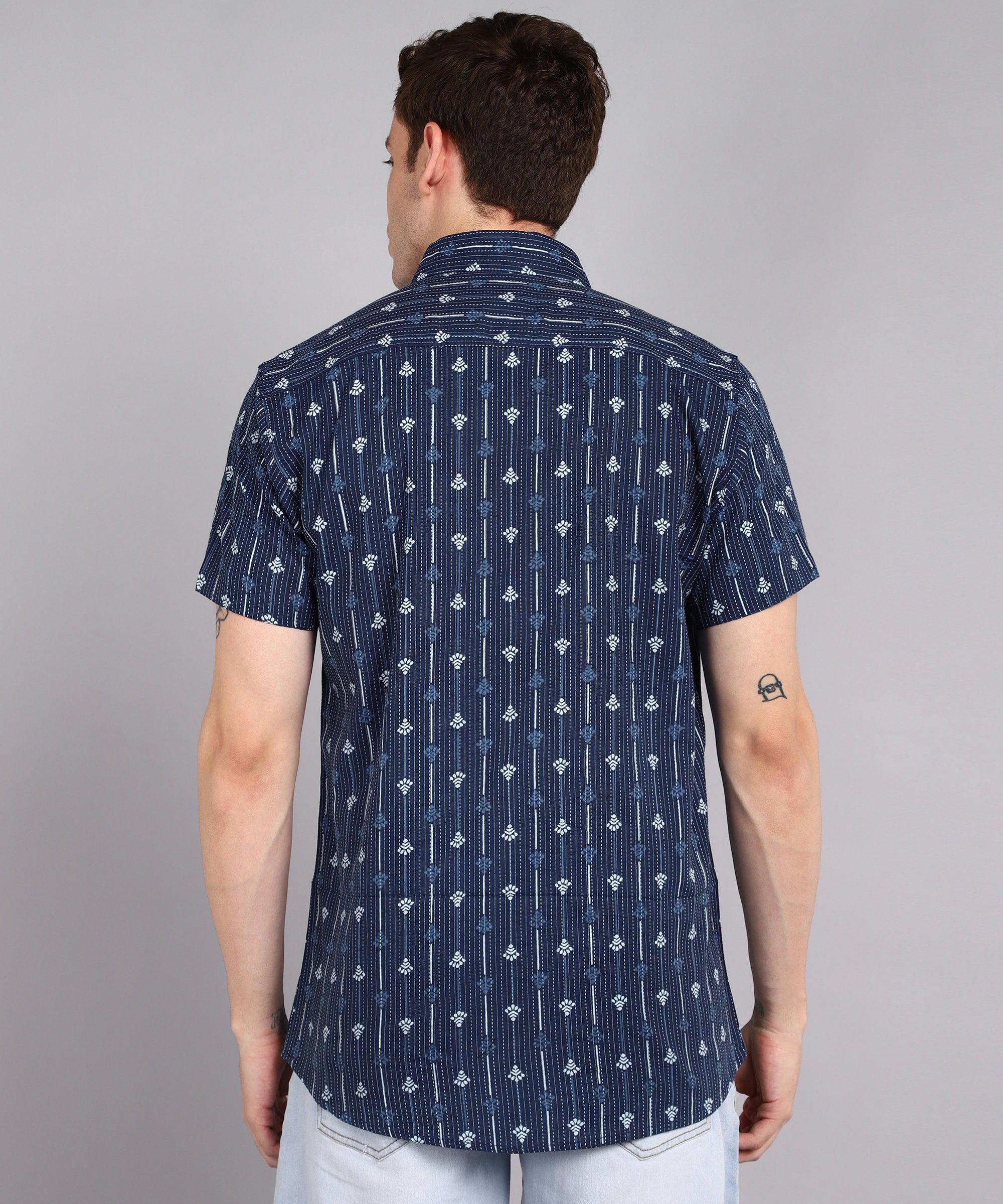 Mens Half Sleeve Casual Printed Shirt - Young Trendz