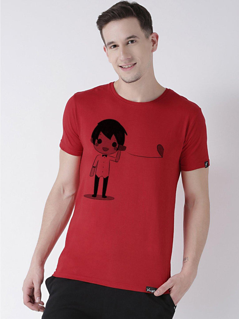 Phone Printed Red(Men) Grey(Women) Color Printed Couple Tshirts - Young Trendz