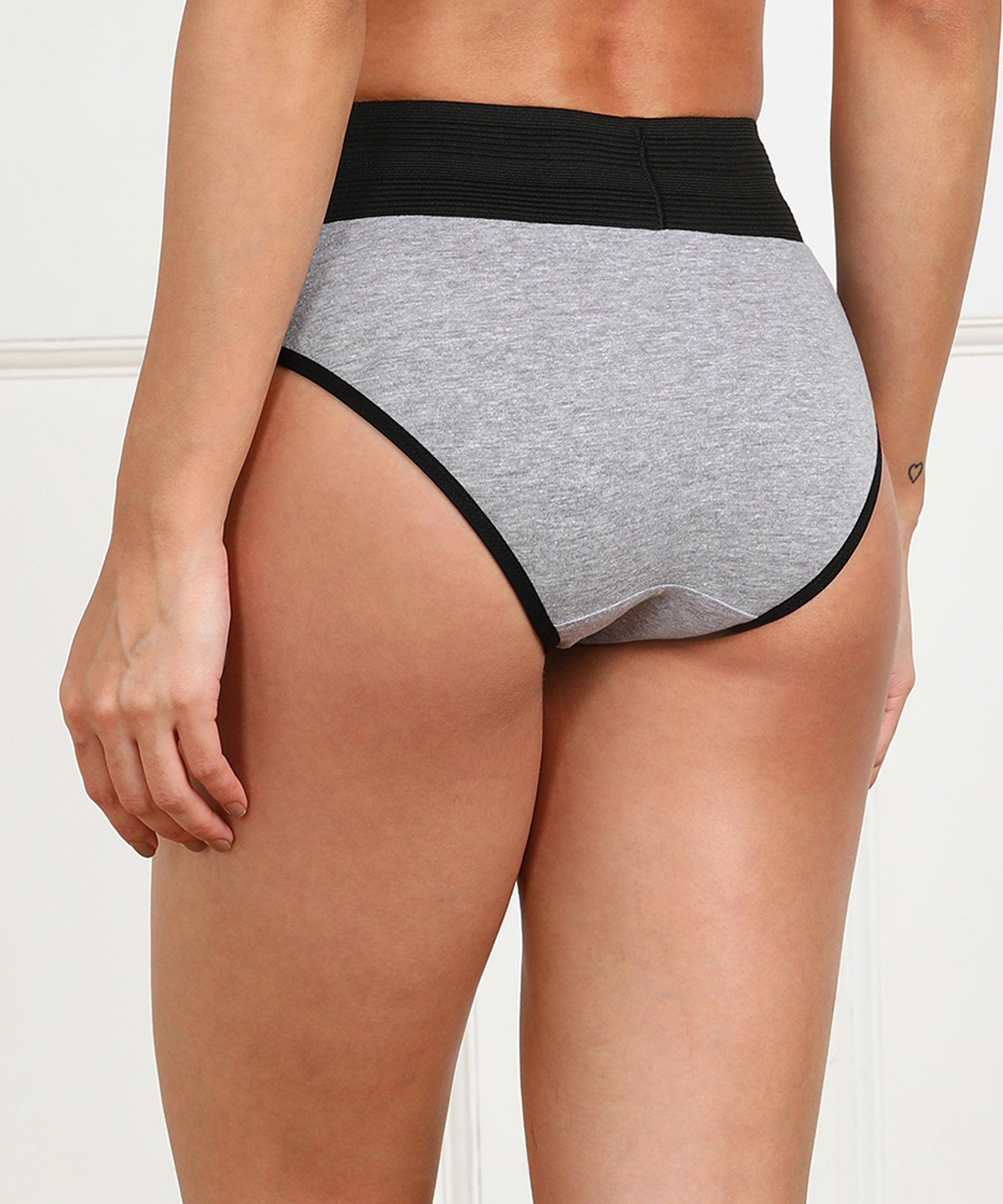 Young Trendz Women High Waist Hipster Grey Panty - Organic Cotton - Young Trendz