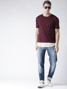 Mens Halfsleeve Layer Round hem Combo Tshirts - Young Trendz