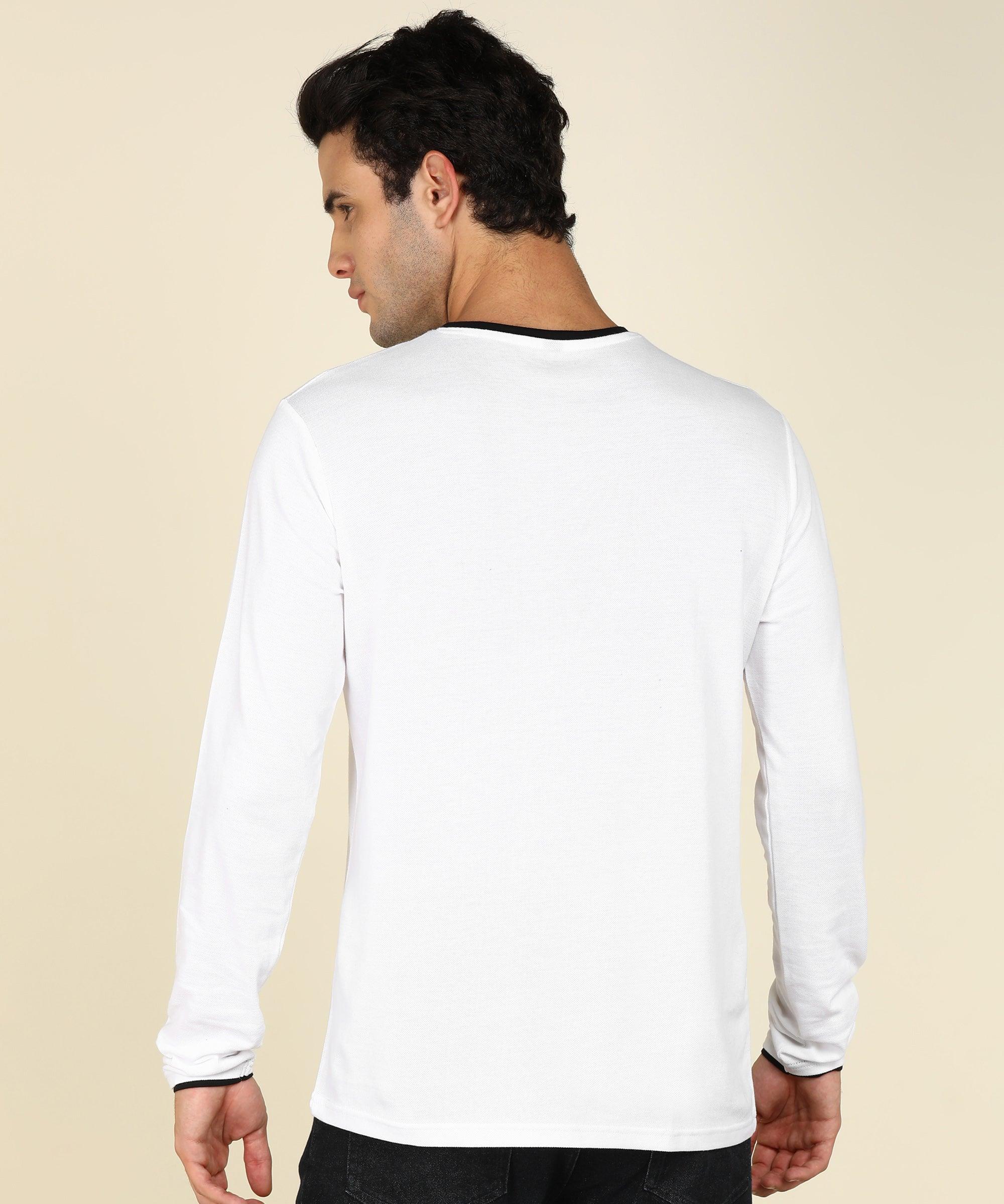 Mens Contrast Crew Neck Full Sleeve T-Shirts - Young Trendz