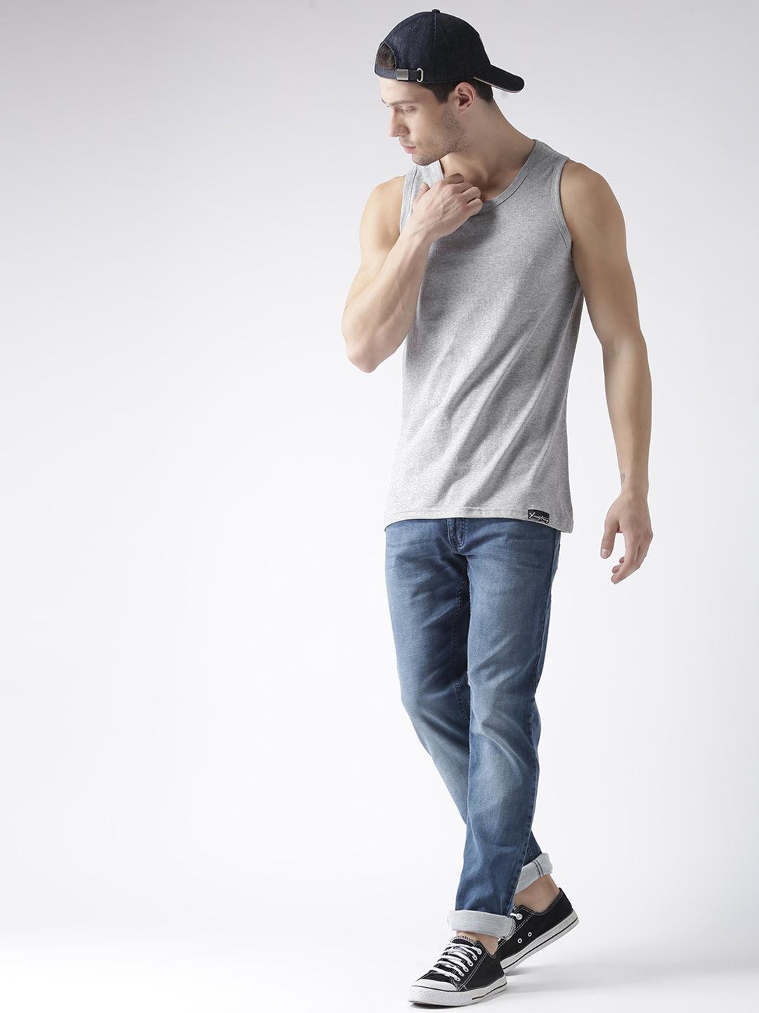 Mens Plain Sleeveless Combo Tshirt - Young Trendz