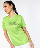 Young Trendz Womens Round Neck Half Sleeve Pocket Printed Sports Tshirt (Green) - Young Trendz