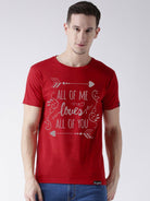 All of me Printed Red Color Couple Tshirts - Young Trendz