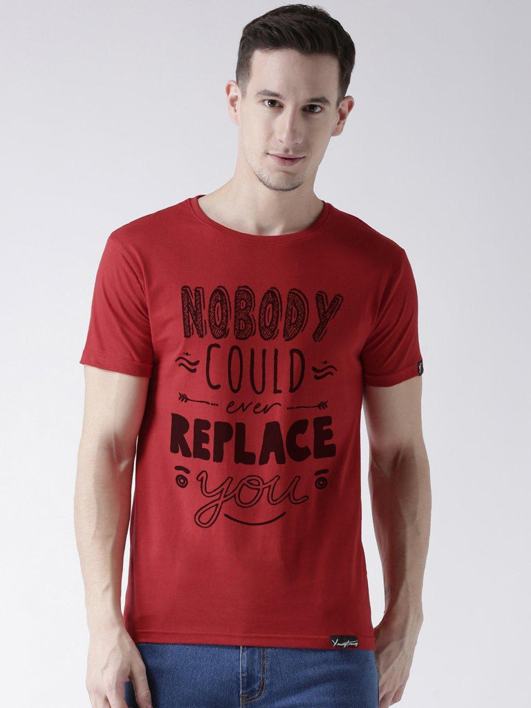 Nobody Printed Red Color Couple Tshirts - Young Trendz