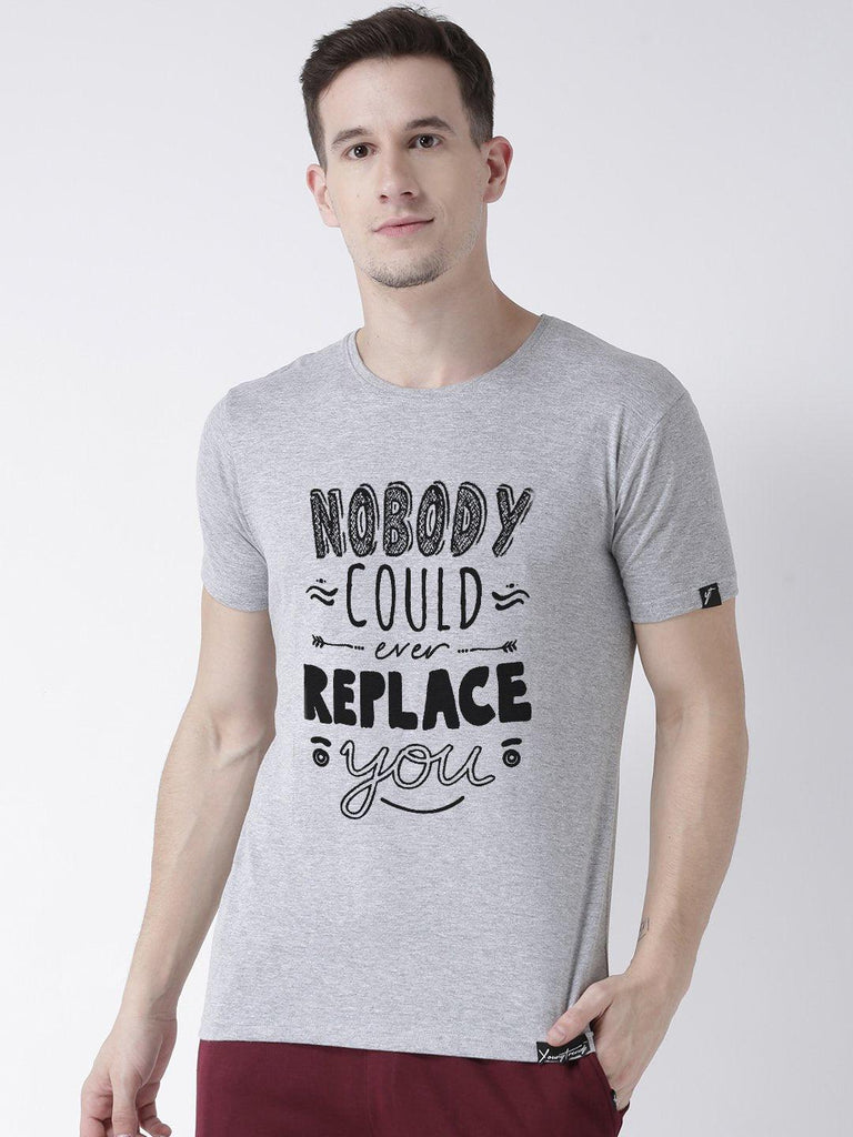 Nobody Printed Grey(Men) Red(Women) Color Printed Couple Tshirts - Young Trendz