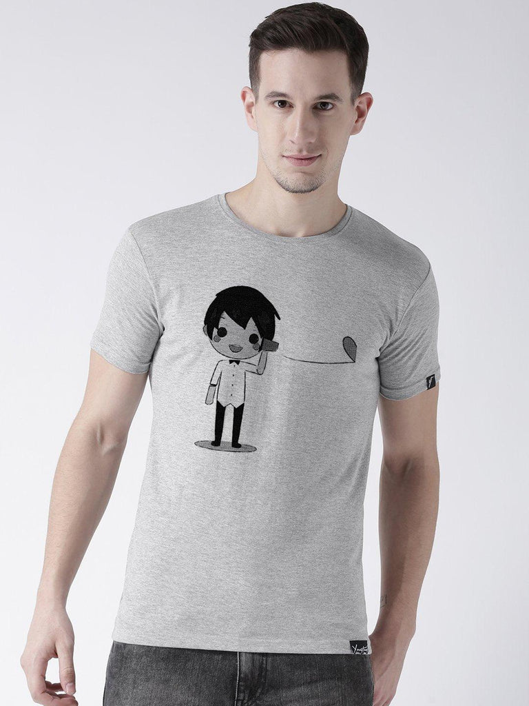 Phone Printed Grey(Men) White(Women) Color Printed Couple Tshirts - Young Trendz